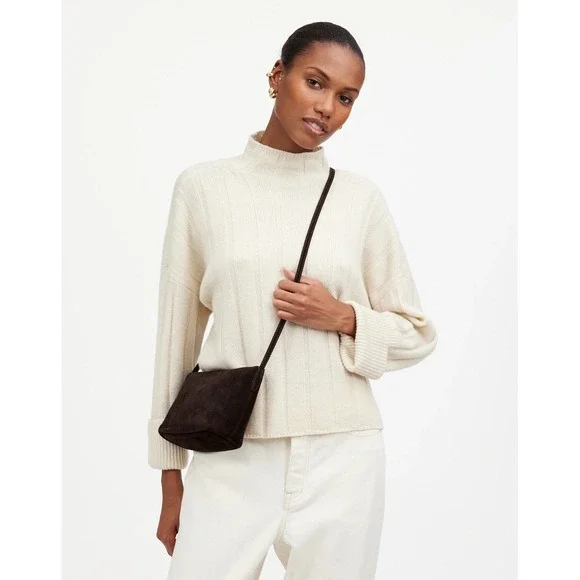 Madewell Mini Crossbody Bag in Dark Carob Brown Soft Grain Suede, EUC - Picture 4 of 10